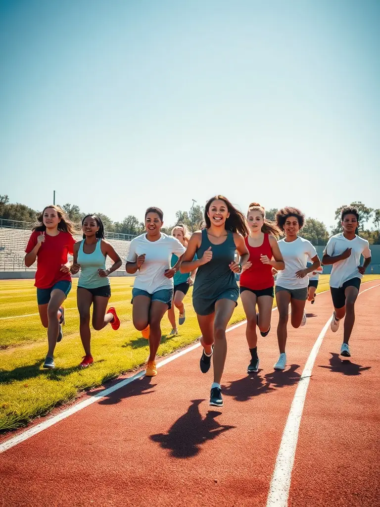 Students participating in a track and field event, showcasing speed, agility, and determination.